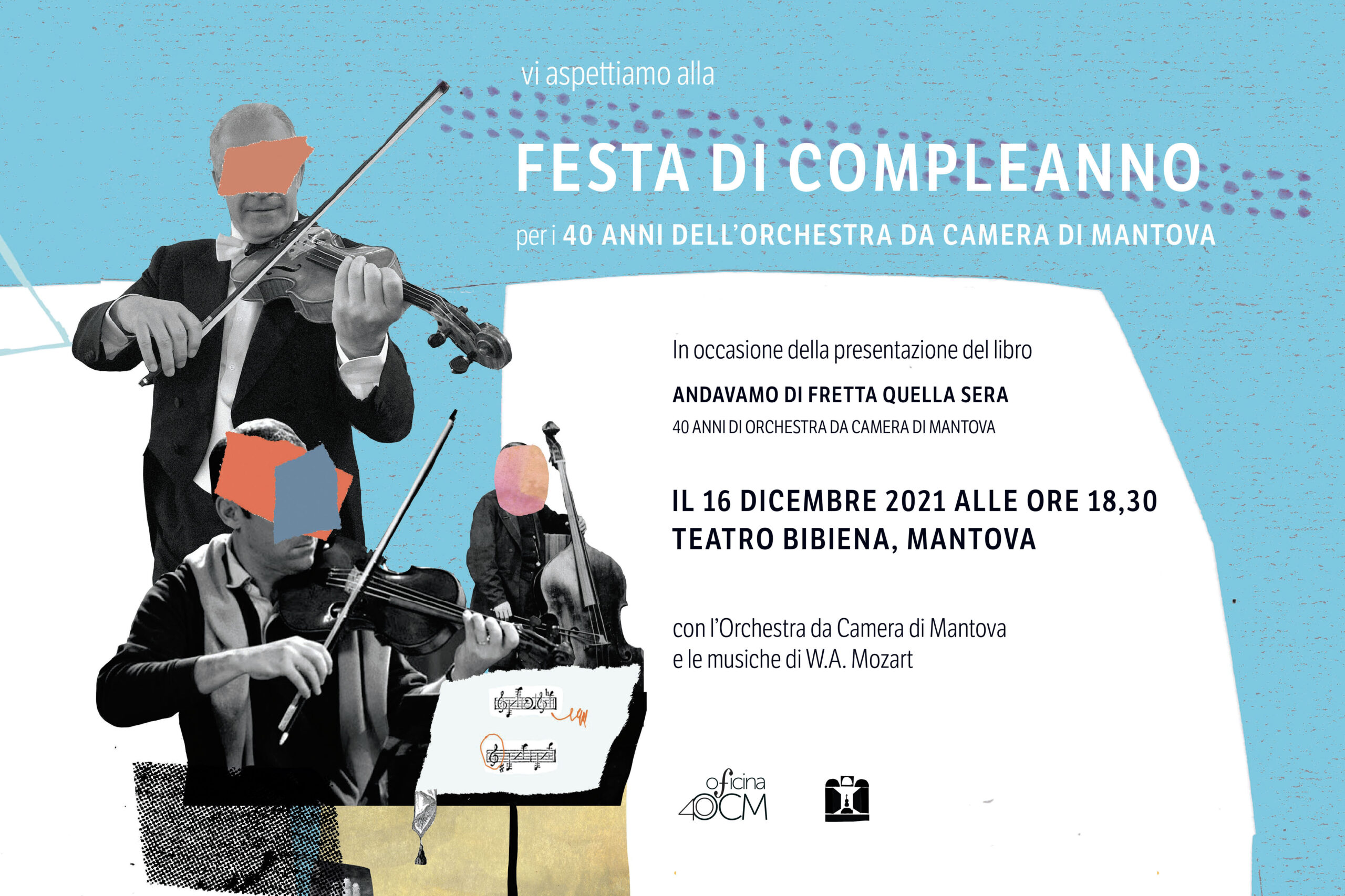 Buon compleanno OCM! Giovedì 16 dicembre, al Teatro Bibiena, festeggia con noi i 40 anni dell’Orchestra!